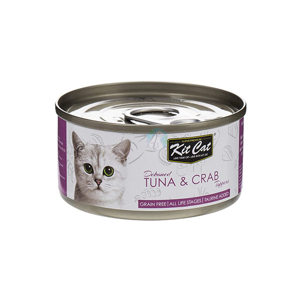 کنسرو گربه نچرال ژله ای تن و خرچنگ  Kitcat